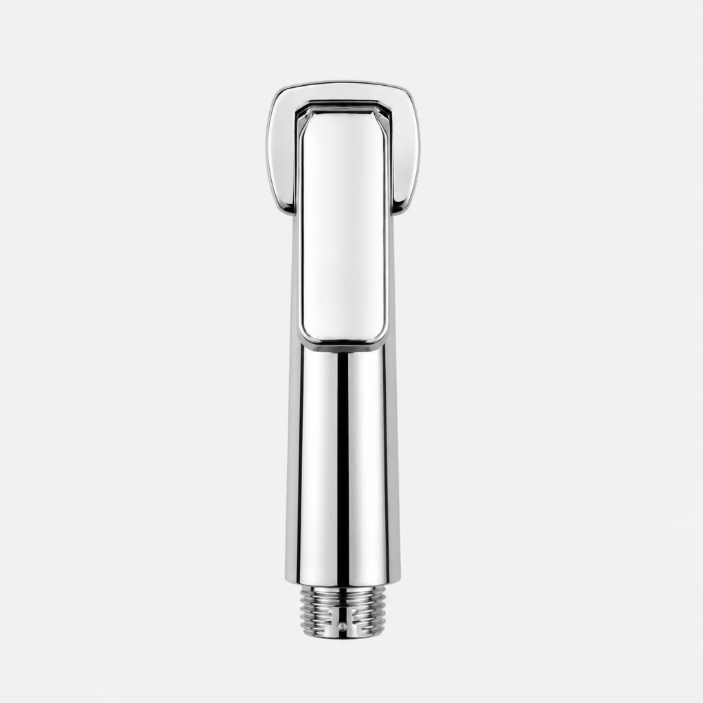 Silver Jet Faucet with Ergonomic Handle for Bathroom Use