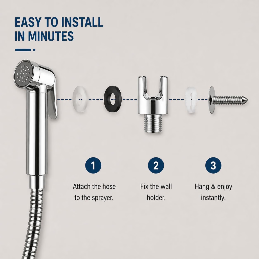Premium Silver Bathroom Jet Spray